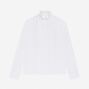 Maison Kitsuné White Ruffled Collar Blouse